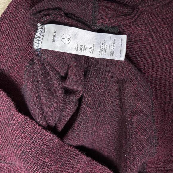 Robert Graham Burgundy Quarter Zip Sweater Contrast Lining Size L Cotton Casual - Picture 4 of 7